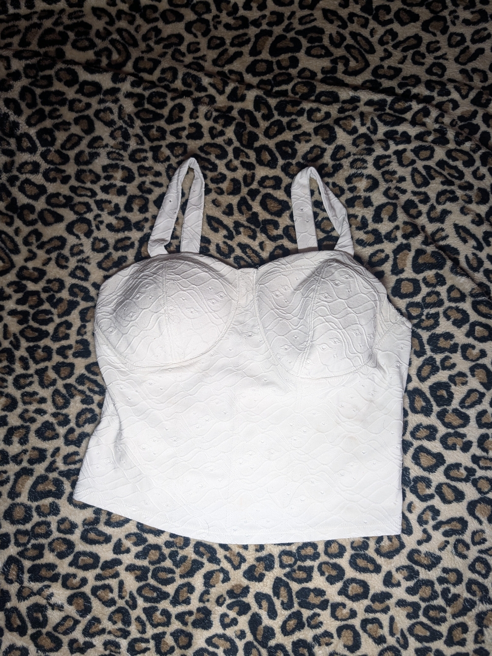 No Boundaries White Quilted Bustier Crop Top